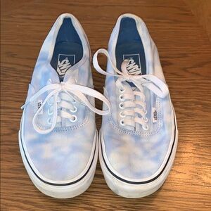 Vans Blue and White Tie-Dye Sneakers